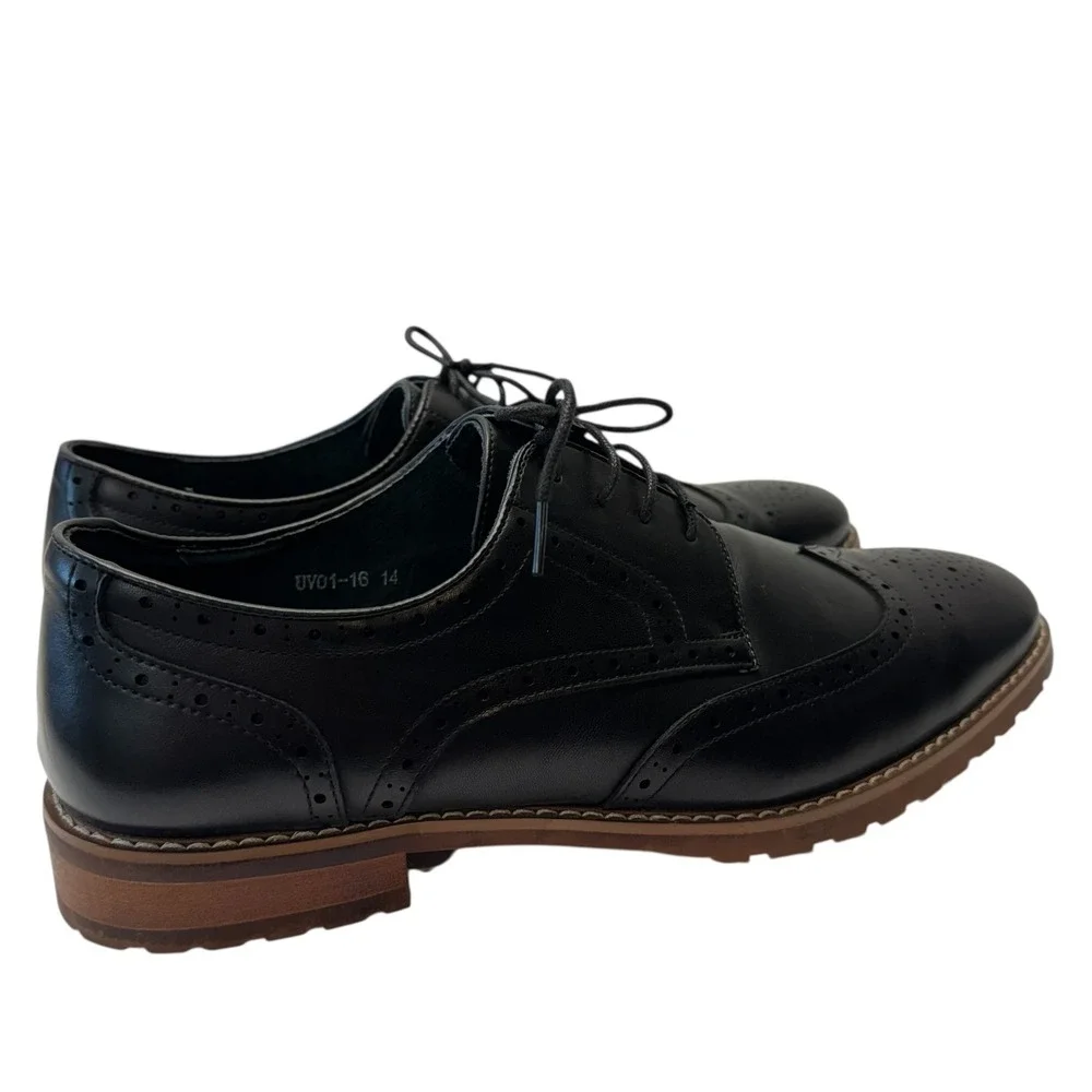 UV‎ Signature Black Label Leather Wingtip Oxford Dress Shoes Mens Size 14 #Shoes